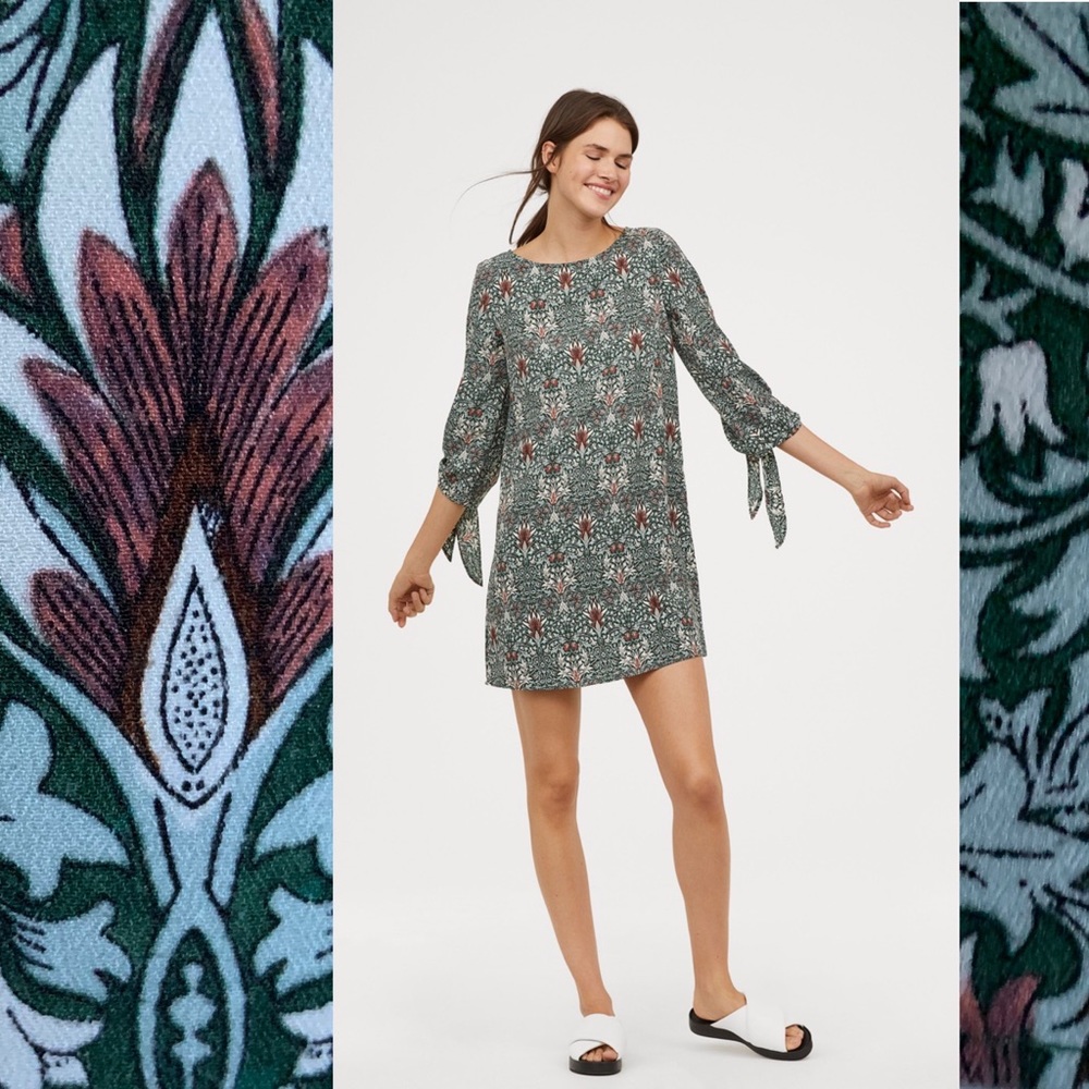 William Morris & Co. x H&M dress with tie sleeves